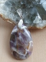 Ametiszt medál 925 Sterling medáltartóval