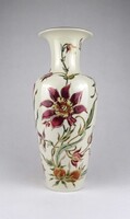 1U312 Nagyméretű vajszínű aranyozott orchidea mintás Zsolnay porcelán váza 34 cm
