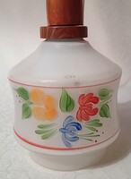 Régi retro vintage tejüveg virágos konyhai függő lámpa függeszték