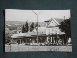 Képeslap,Balatonalmádi,Vasútállomás,Utasellátó étterem látkép,részlet, 1965-