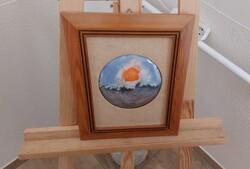 (FBL1) Katona Bálint absztrakt képe 24x30  cm kerettel