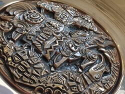 Copper Art Wall Plate with Embossed Decoration - Saint George and the Dragon