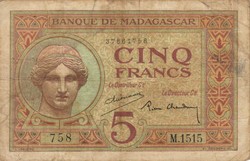 5 frank francs 1937 Madagaszkár 2.