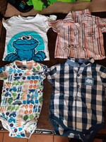 74-es fiú szett  body, póló Sesame Street, ing, inges body, Alkudható