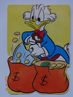 Régi, retró grafikus Disney képeslap: Dagobert bácsi (Kacsamesék)