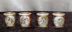 Royal Vienna porcelan kávéscsésze zsáner jelenettel - 4 db Alt Wien