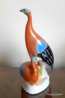 Hollóházi gyöngytyúk pár. 20 cm