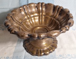 Art deco ezüstözött talpas asztalközép