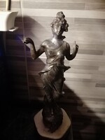 Bronz női alakos óratartó
