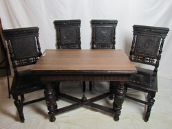 Antik Ónémet asztal és 4db szék