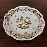 Új Herendi Rothschild mintás porcelán áttört fali dísz tányér, tál