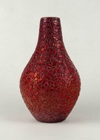 1U180 Repesztett Zsolnay ökörvérmázas váza 17 cm