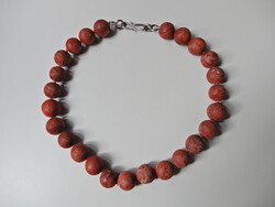 Régi habkorall gyöngysor nagy ezüst kapoccsal