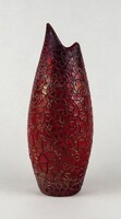 1U182 Repesztett Zsolnay ökörvérmázas váza 22 cm