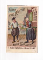 R:13 Holland Cacao Van HOUTEN nagyon szép litho gyűjtői kép, kemény papíros-16,6 x 11 cm