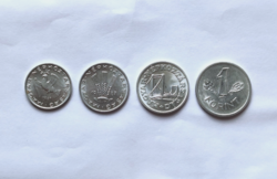 Verdefényes 10-20-50 Fillér + 1 Forint 1987. (Forgalmi sorból).