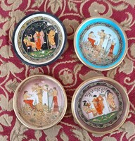 Görög kerámia dísztányér falitányér  készlet - HAND MADE IN GREECE jelzéssel
