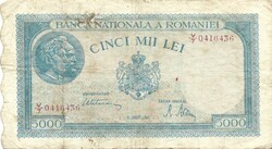 5000 lei 1945. augusztus 21. Románia 2.