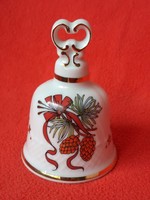 Hibátlan! Hollóházi fenyőtoboz / karácsonyi mintás porcelán csengő