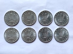 Verdefényes 20 Fillér sor, 1983-1990-ig. 8 db. (forgalomban nem voltak).
