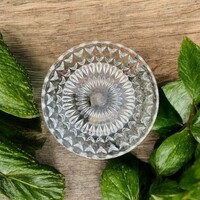 Retro üveg tányér, régi asztalközép, hamutál öntött üvegből, szép üveg tál a 60-as évekből