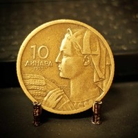 Jugoszlávia, 10 dinara, 1955 „DINCIC FM” felirat B03A2