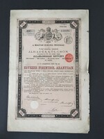 Magyar Korona Országai Államadóssági Kötvény 1000 Forintról Aranyban