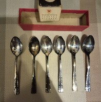 Vintage készlet 6 dobozos HEFRA Warsaw Poland ezüstözött teáskanálból
