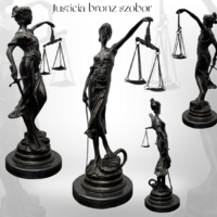 Justicia bronz szobor talapzaton