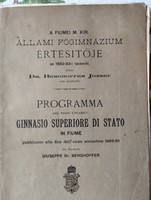 A Fiumei.M.Kir.Állami Főgimnázium értesítője, programja 1892-93-i tanévről