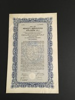 Nemzeti Beruházási Kölcsön (III.) Magyar Királyság 1.000 Pengőről