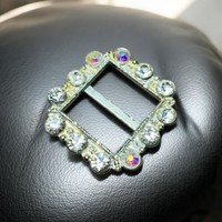 Régi üvegstrassz övcsat, vintage fém öv csat, az ékszer 1960-as évekből származik