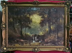70 x 100 cm!!! Keszegi Horváth László : Őszi erdő