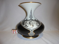 Hollóházi Jurcsák /Szász Endre/ öblös váza - nagy méret - 24 cm