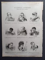 MN020/538 Humoros képek - Játékok - Kugli kocka sakk roulette    -eredeti fametszet  1872