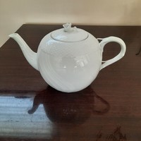 Fehér Herendi porcelán teás kanna, tea kiöntő