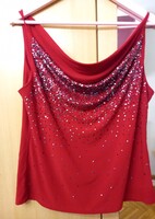 1XL/2Xl  Nöi Glitteses Piros Felsö Top