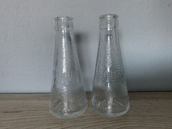 Régi 1950 k. Campari Soda üveg 2 db. palack, kisméret 13,5 cm.