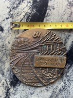 Út és Vasútépítő vállalat Bronz plakett, hamutál Alföldi porcelán