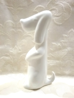 Ritka Kispesti Gránit fehér kutya,16.5 cm