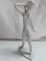 Drasche porcelán törölköző női akt figura - 19 cm
