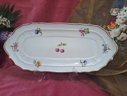 Hollóházi gyümölcs mintás asztalközép kínáló