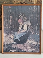 Munkácsy Rőzsehordó lány c. festményről nyomatkép