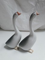 2 db Hollóházi porcelán liba - 15,5 cm