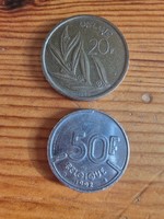 Belgium 1982 20 frank és 1992 50 frank