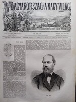 MN073/326 Fest Imre (Szepesváralja) Osztrák–Magyar Bank alkormányzója-eredeti fametszet és cikk 1872