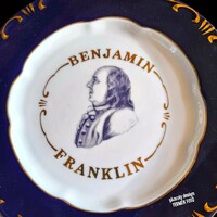 Benjamin Franklin tányér / Zsolnay Hungary / 25-cm