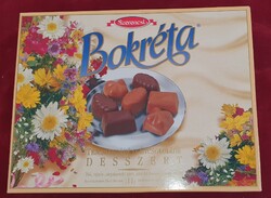 Szerencsi Bokréta tejcsokoládé és étcsokoládé desszertes doboz, 1999-ből