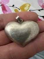 Vintage nagyobb szivecske ezüst medál