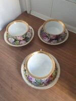 Antik Haidinger porcelángyár (Elbogen)  porcelán csésze+alj 3 db eladó